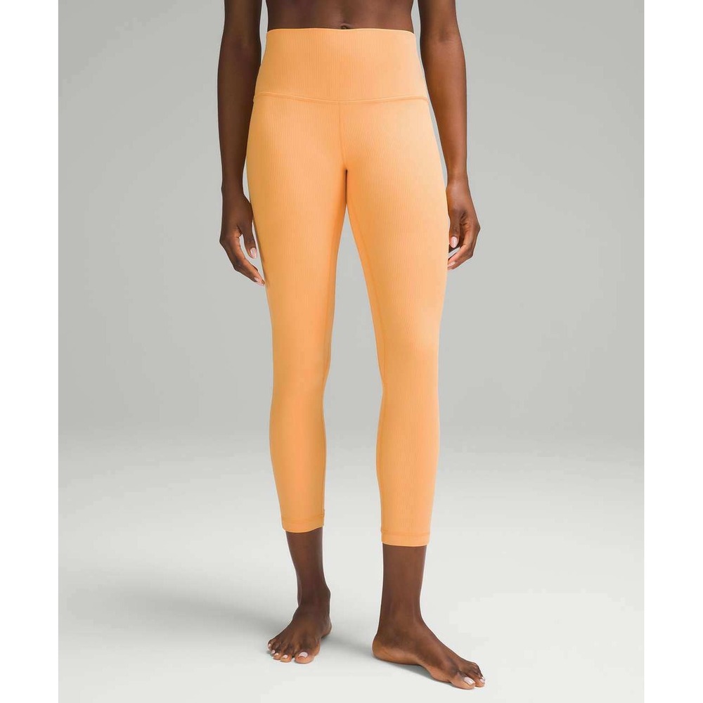 Lululemon Align Ribbed High-Rise Pant 25 Mango Dream Orange Yoga Leggings Size 8